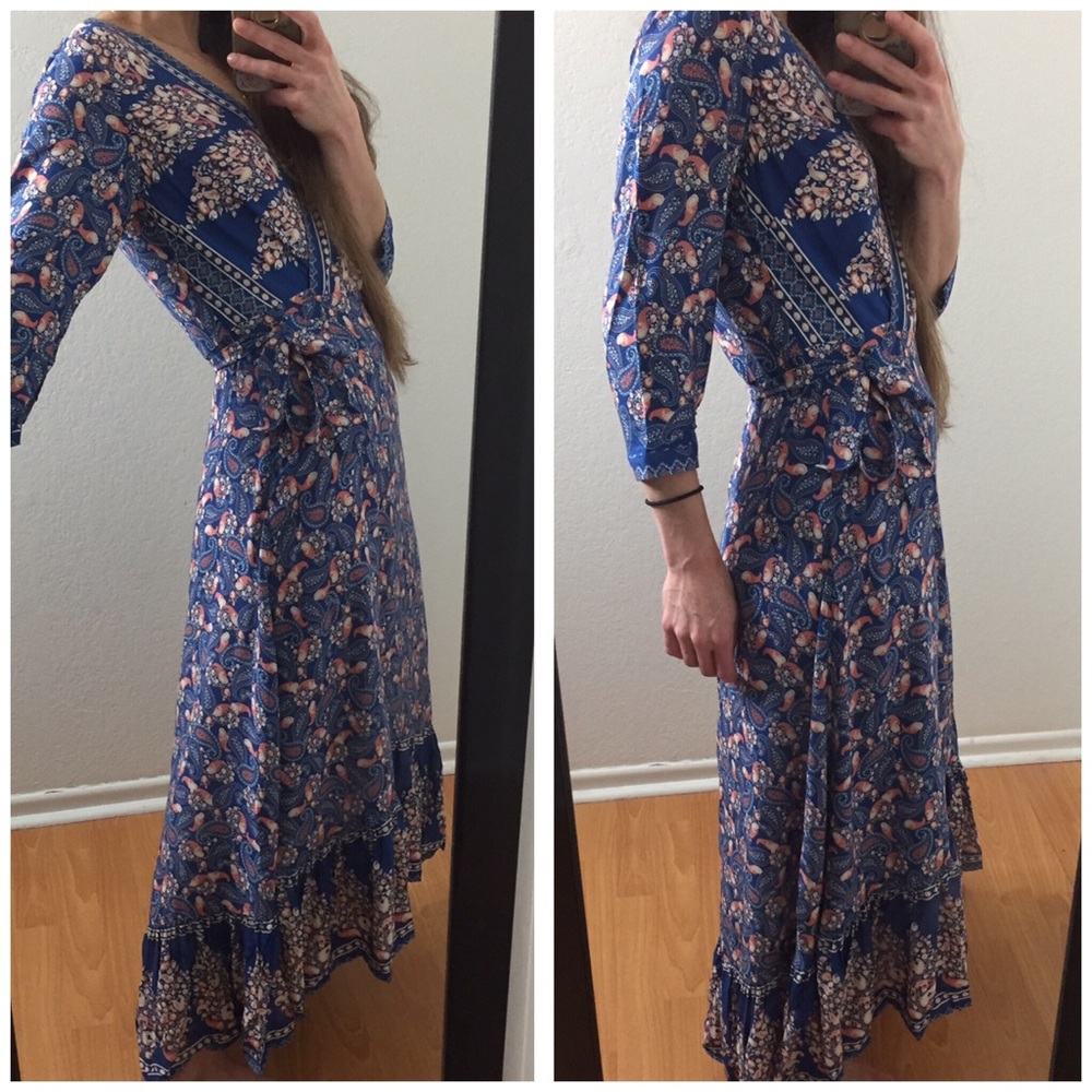 AMY Paisley Bohemian Wrap Style Dress - Picture 7 of 8
